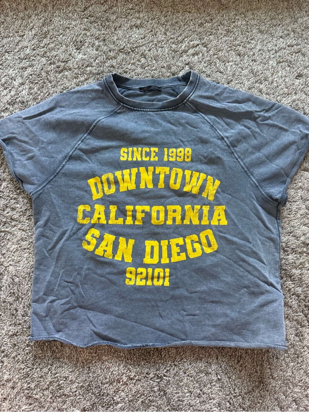 Kids Gray Crewneck Tee with Yellow San Diego Graphic